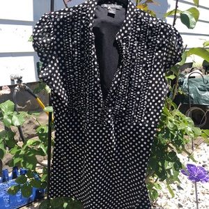 Black and white polka dot blouse